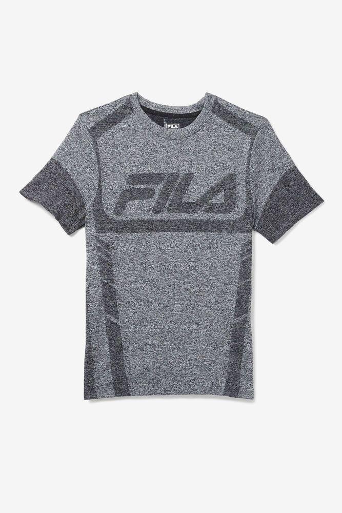 Fila Saad Engineered Grey T-Shirt Mens - NZ 14203-YOWU